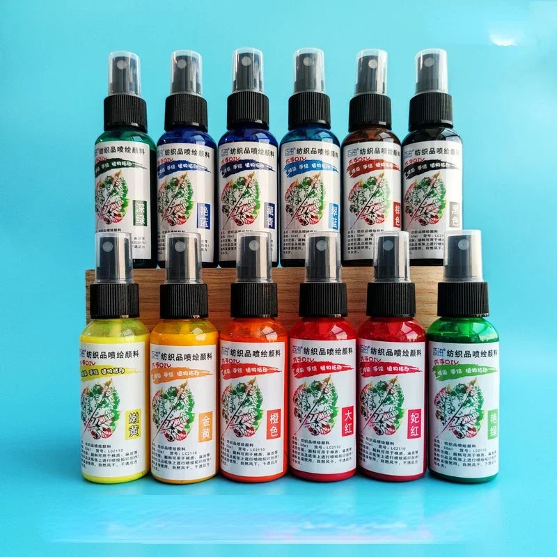 Miniature Painting Set - Baru 50ml/botol 12 warna tekstil semprot