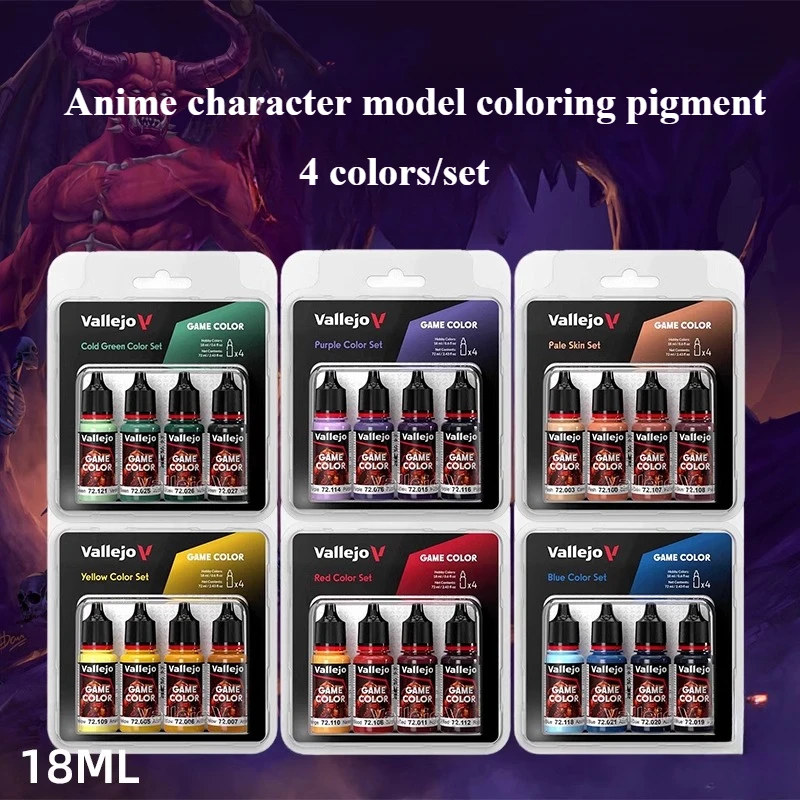 Miniature Painting Set - 18m/botol 4 warna/set lingkungan perlindungan Model