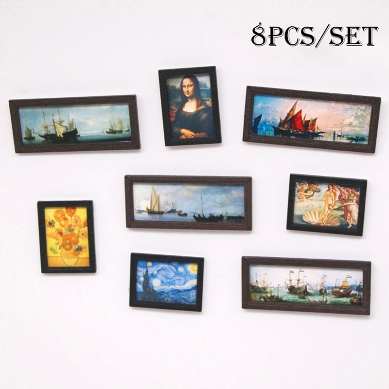 8 buah/set 1:12 rumah boneka m - Miniature Painting Set ulasan dan harga
