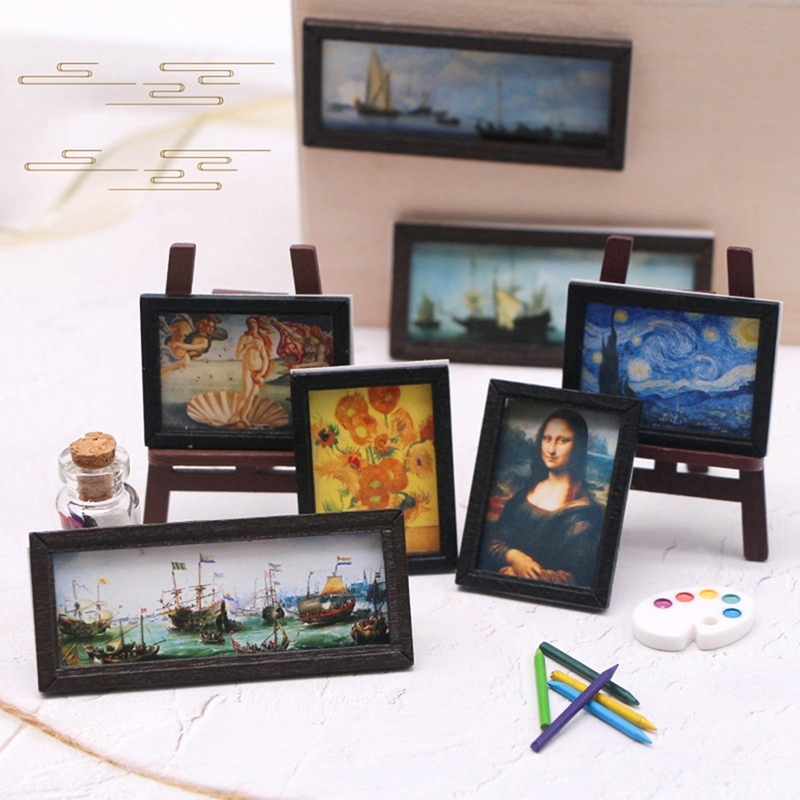 8 buah/set 1:12 rumah boneka m - Miniature Painting Set ulasan dan harga